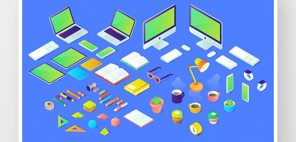 40 Free Isometric XD illustrations