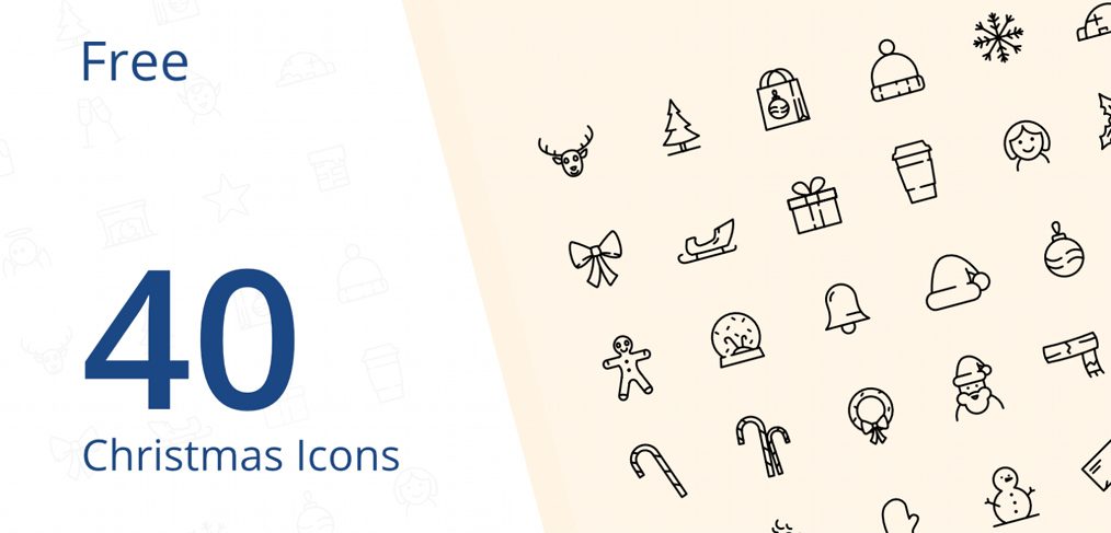 40 Free Xmas Icons for Adobe XD