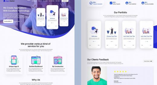 Adobe XD app landing page concept