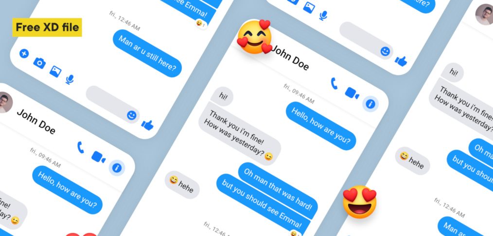 Adobe XD messenger template