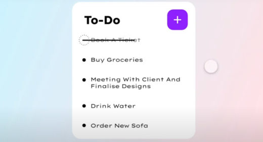 Adobe XD To Do list animation