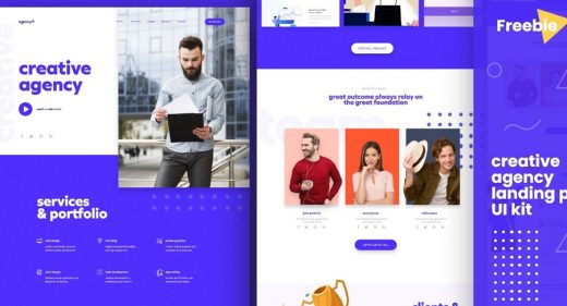 Agency landing page XD template