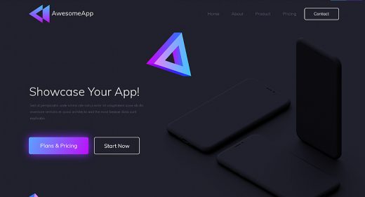 App showcasing XD landing page