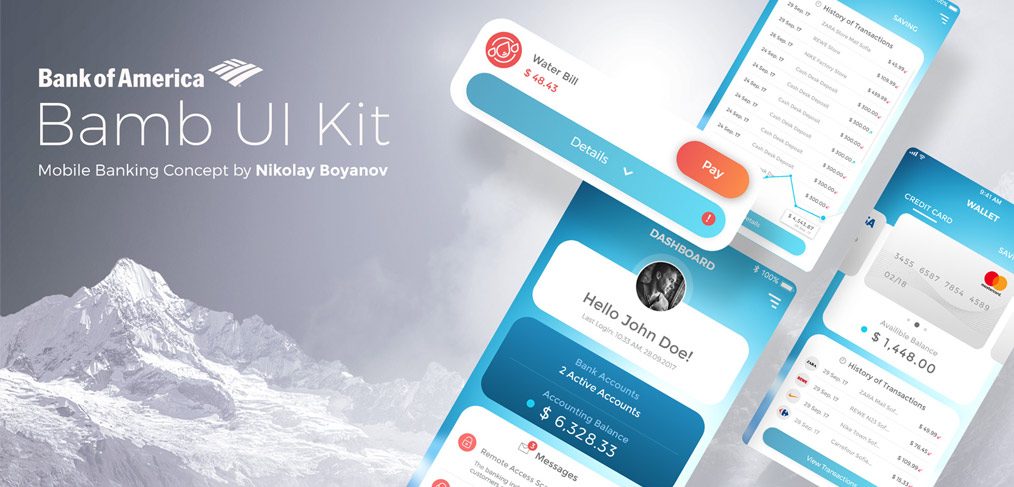 banking ui kit xd