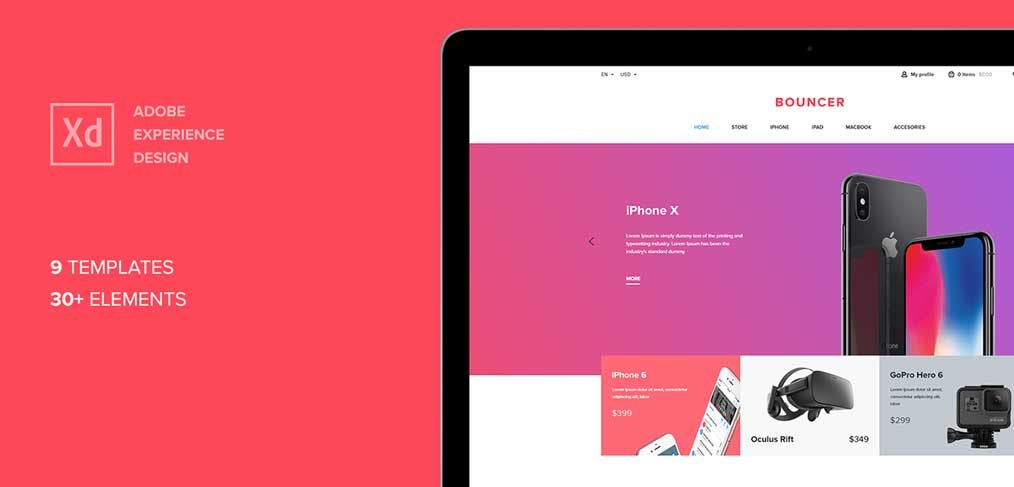 Bouncer - Ecommerce Free UI kit