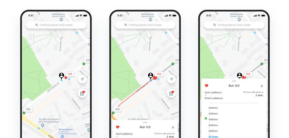 Bus tracking app concept