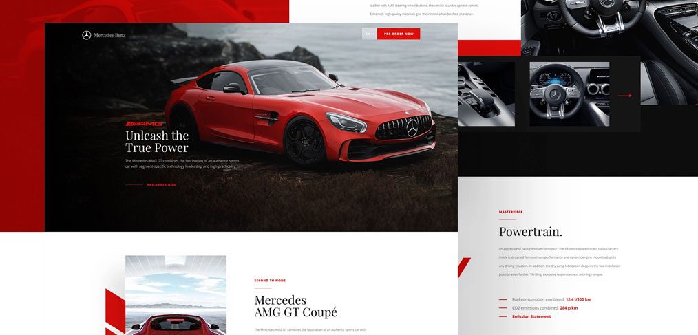 Car landing page XD freebie