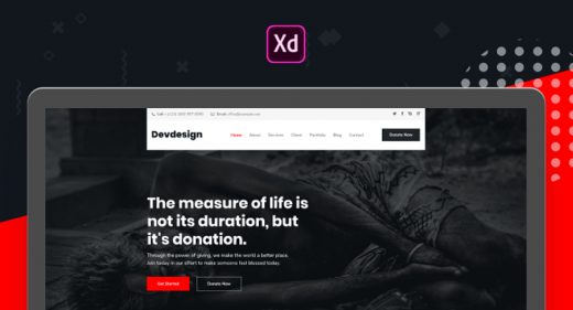 Charity website XD template