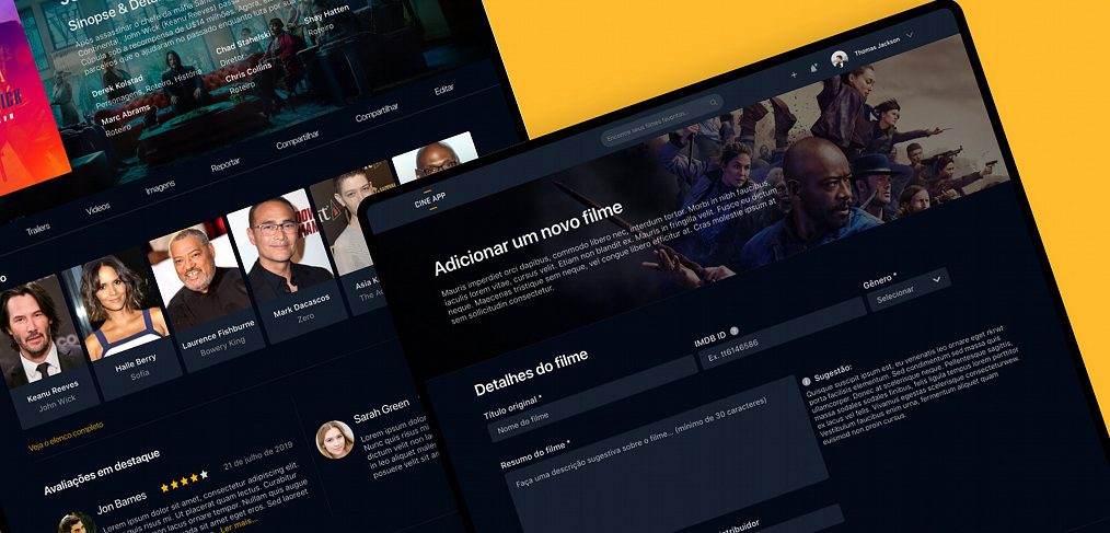 Cinema website template for XD