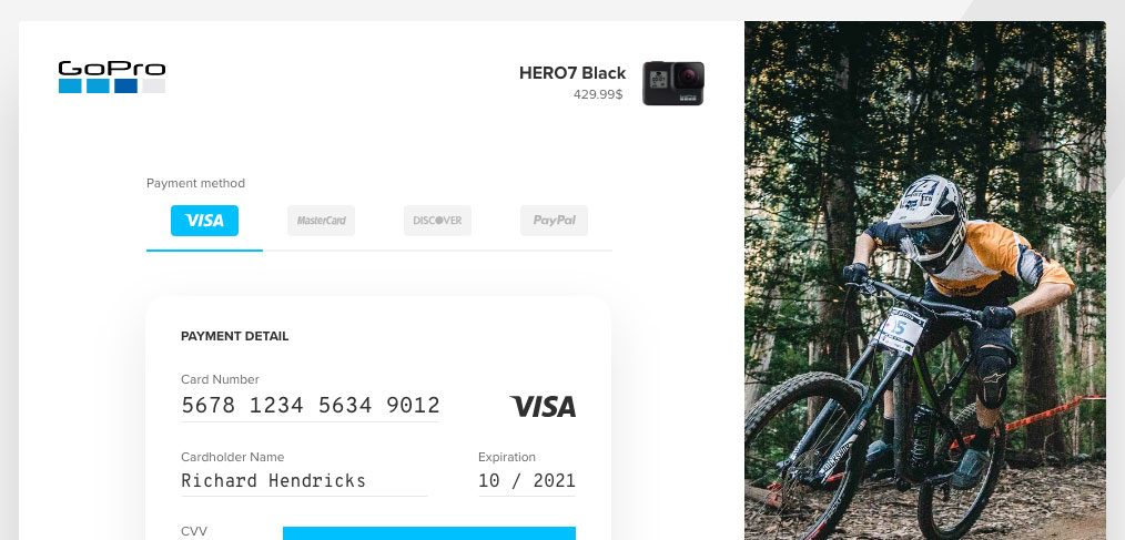 Credit Card Checkout UI screen