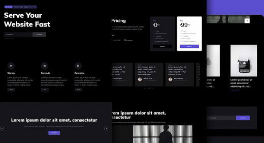 Dark landing page free HTML theme