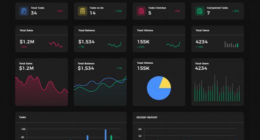 Dark & light free XD dashboard UI kit