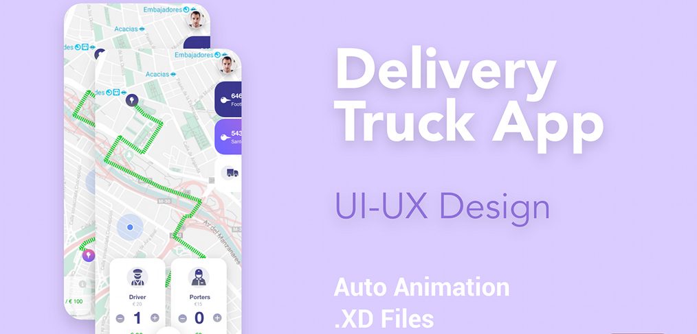 Delivery truck app XD template