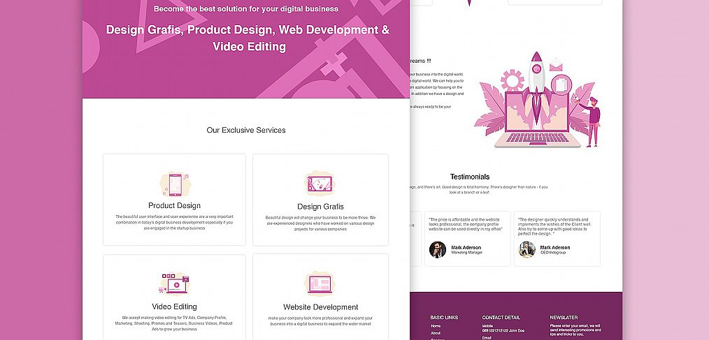 Digital agency homepage XD wireframe