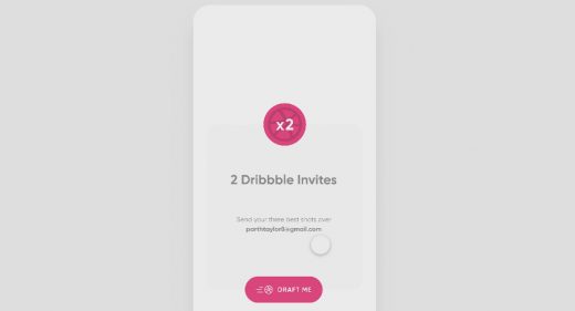 Dribbble invite XD animation