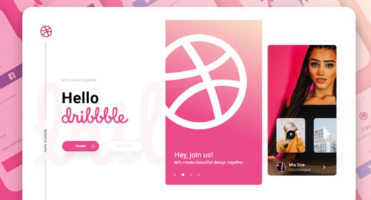 Dribbble login/signup page