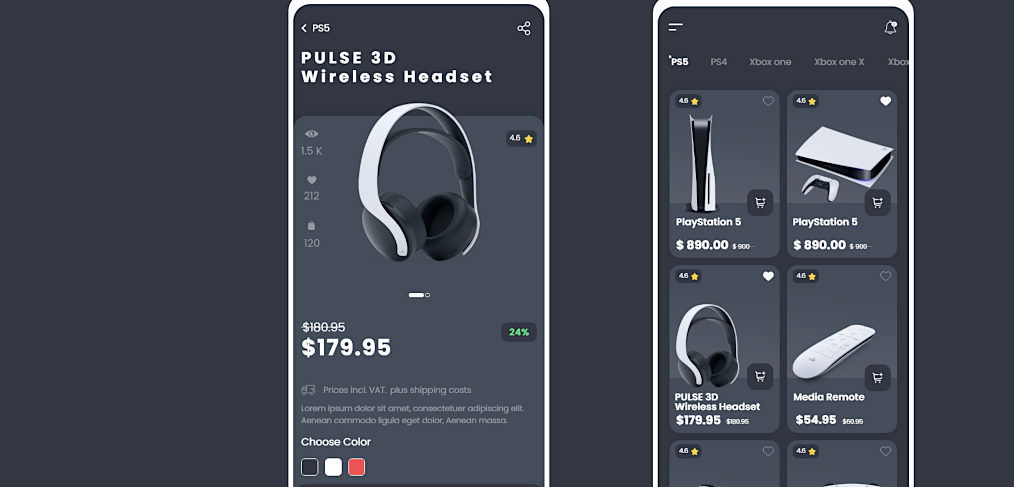 Electronics ecommerce XD app template