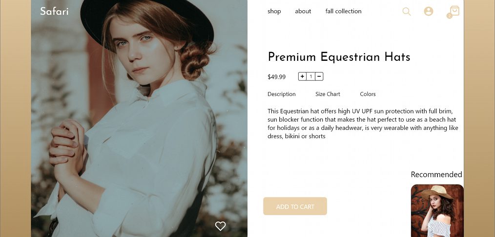 Fashion product page template