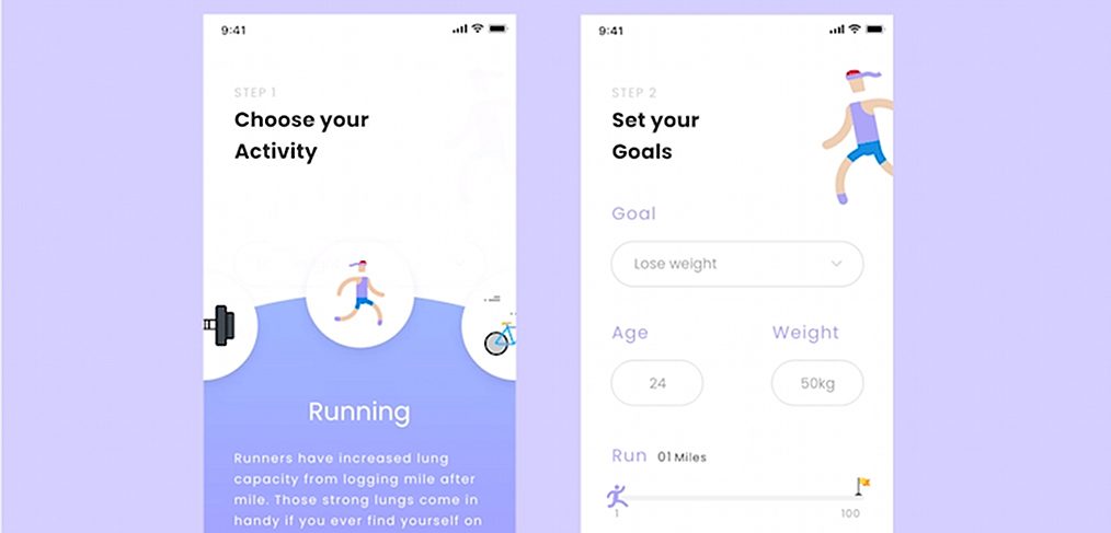 Fitness app mobile concept for XD