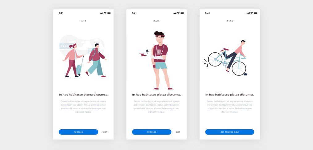 Flat onboarding illustrations