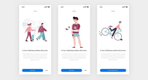 Flat onboarding illustrations