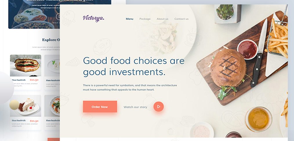 Food landing page template