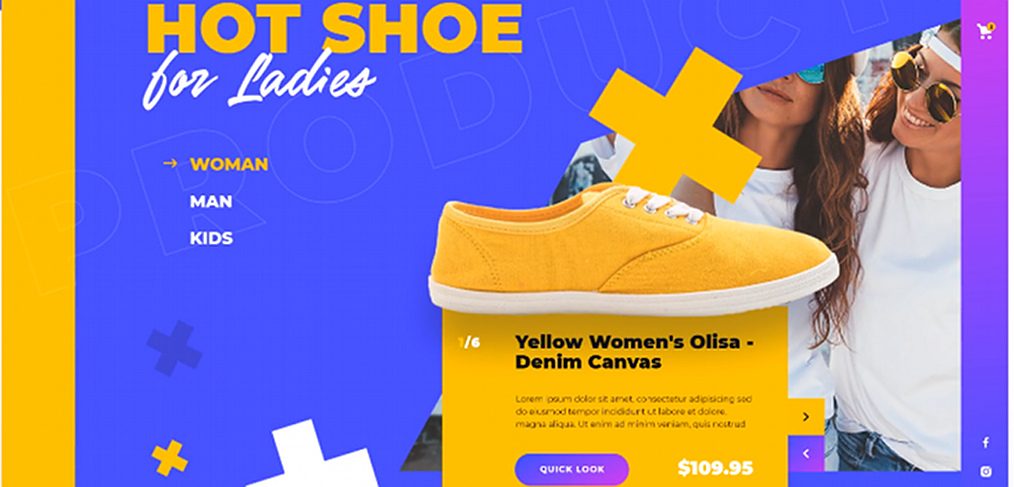 Footware free XD website template