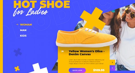 Footware free XD website template