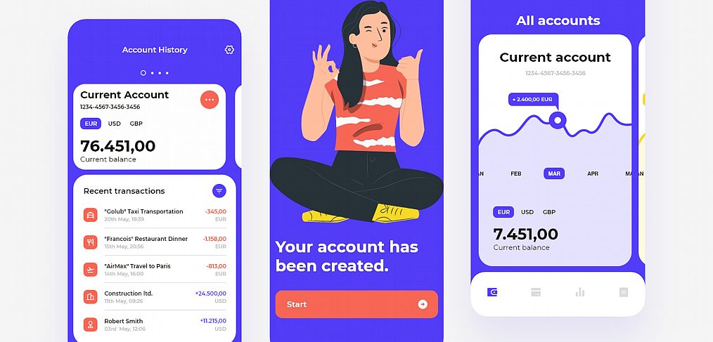 Free XD banking UI kit