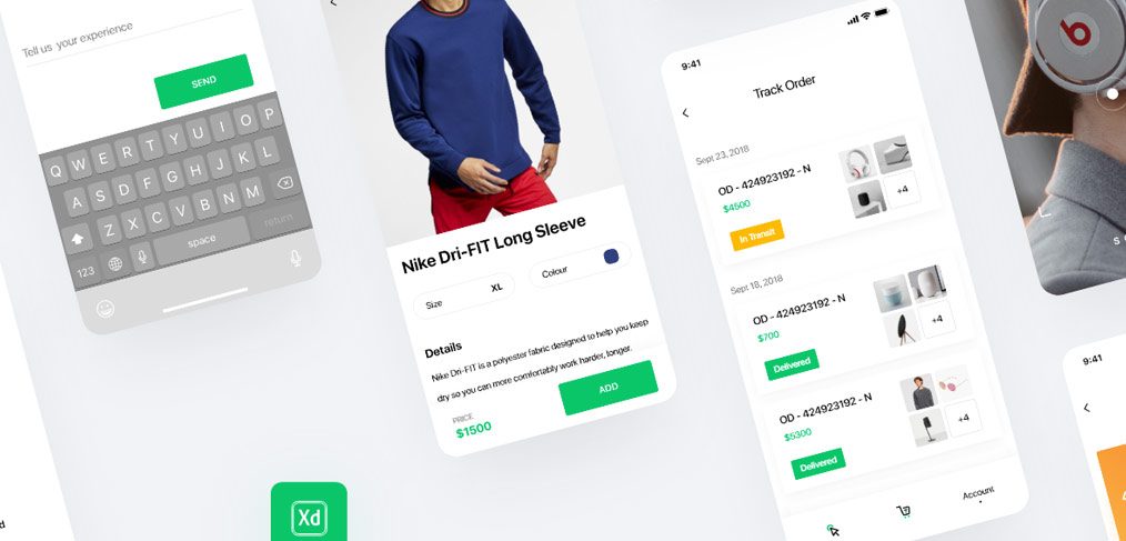 Free XD ecommerce UI kit