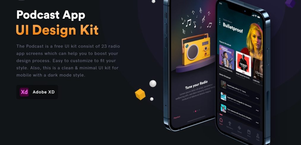 Free XD Podcast UI kit