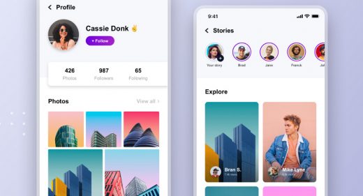 Free XD social app template