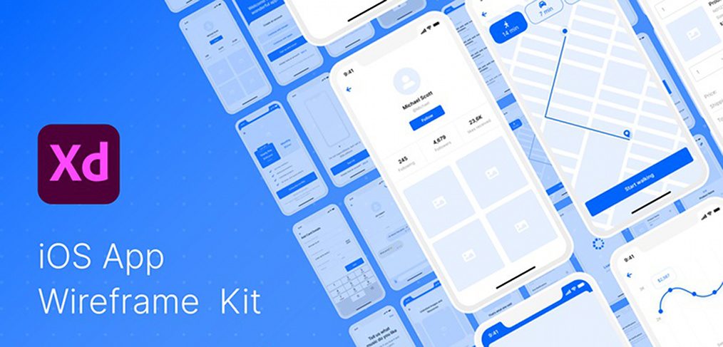 Free XD Wireframe Kit for iOS