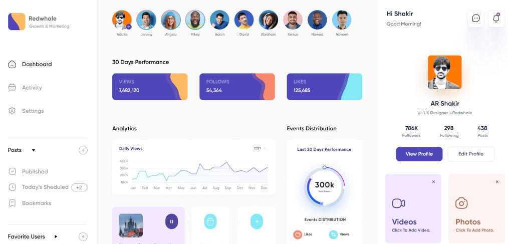 Freelance dashboard XD template