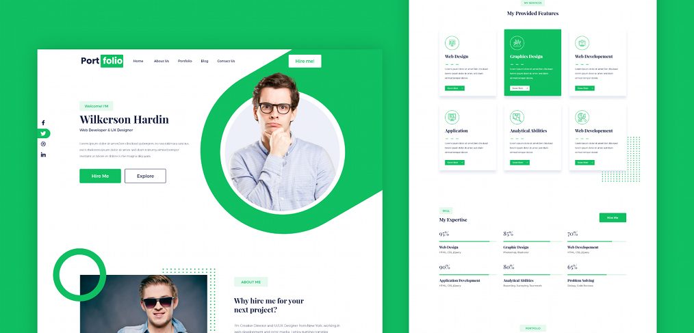 Green XD portfolio template