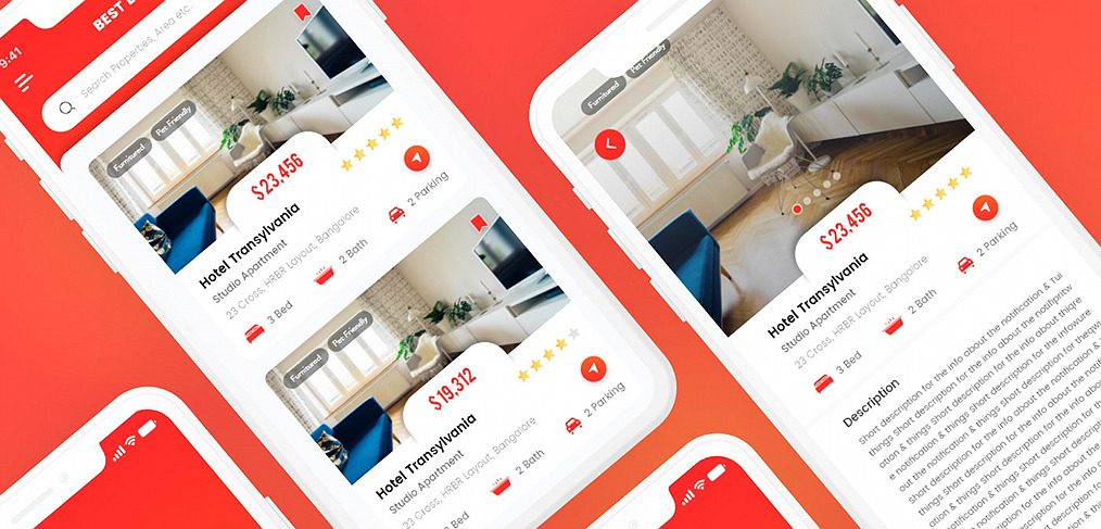 Hotel booking XD app template