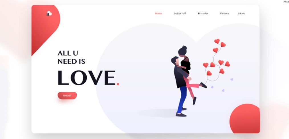 Love - Basic landing page concept