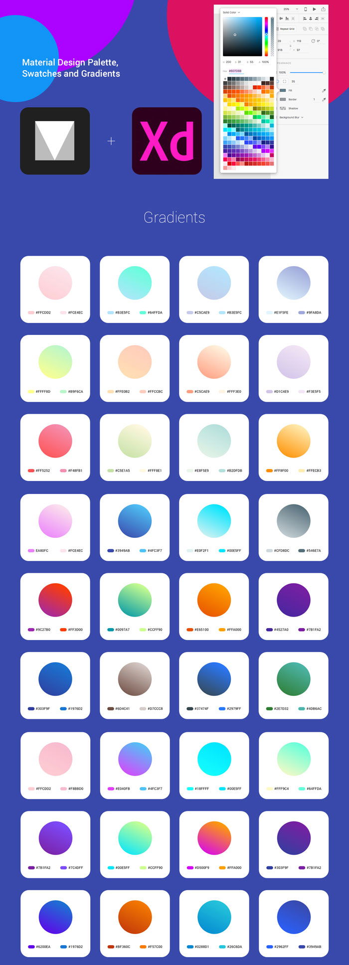 material xd palettes gradients