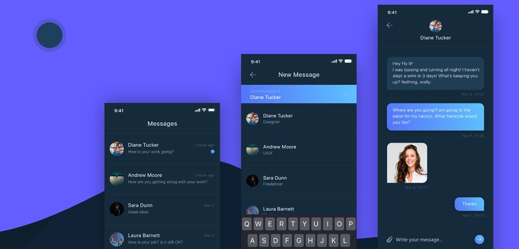 Messenger Dark Theme Concept