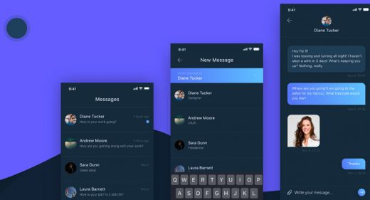 Messenger Dark Theme Concept