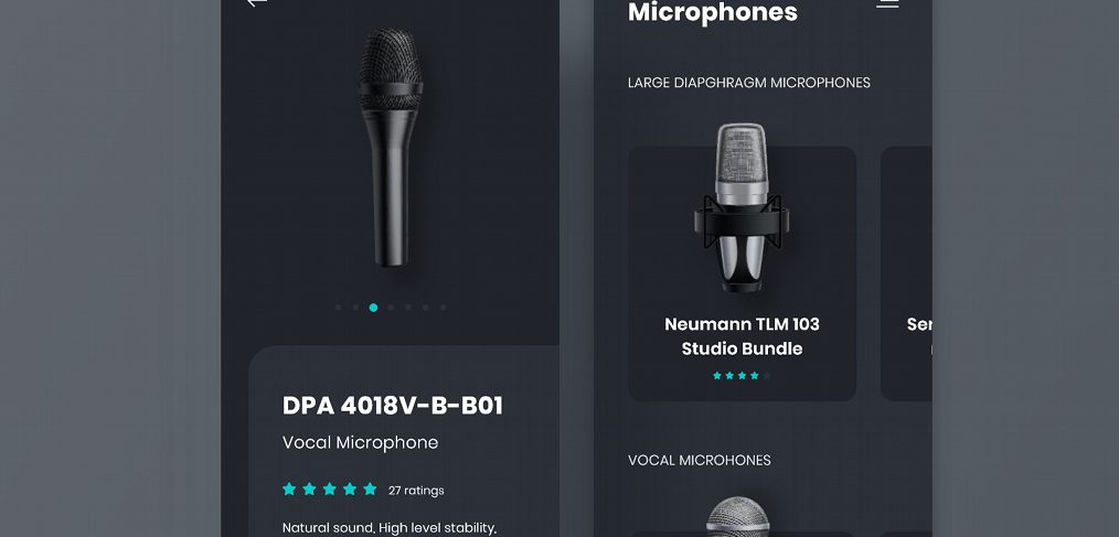 Microphone ecommerce app template