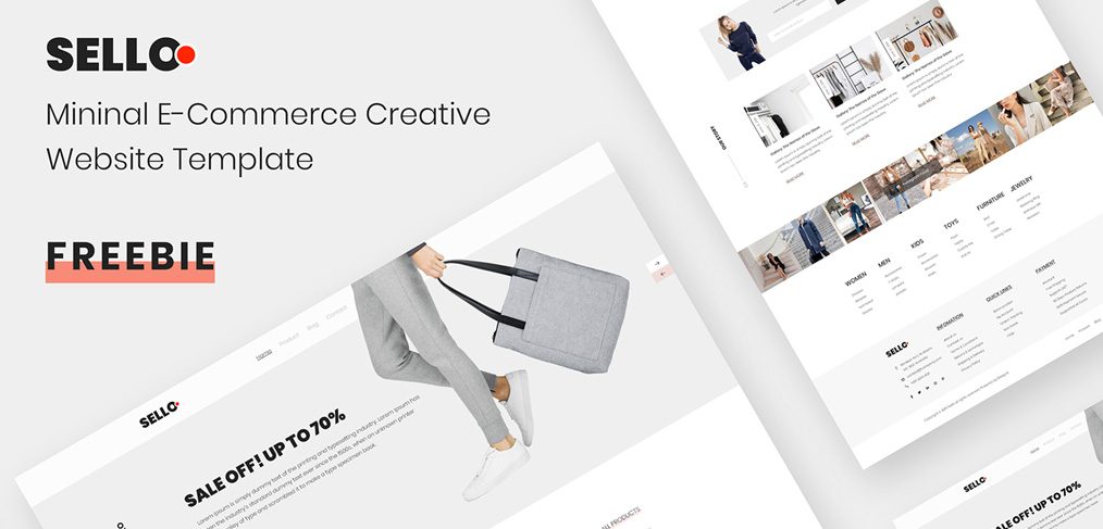 Minimal Ecommerce XD landing page