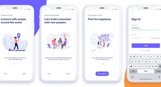 Mobile Onboarding screens templates