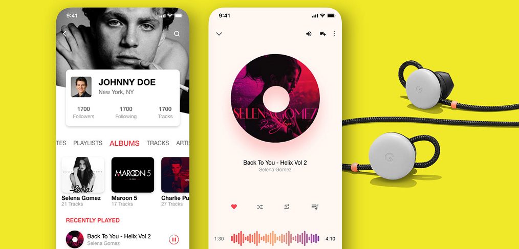 Music app free XD concept