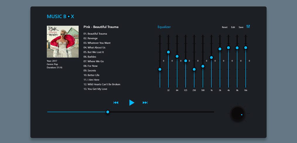 Music player XD concept