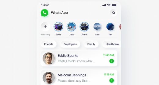 Neomorphic Whatsapp redesign with XD