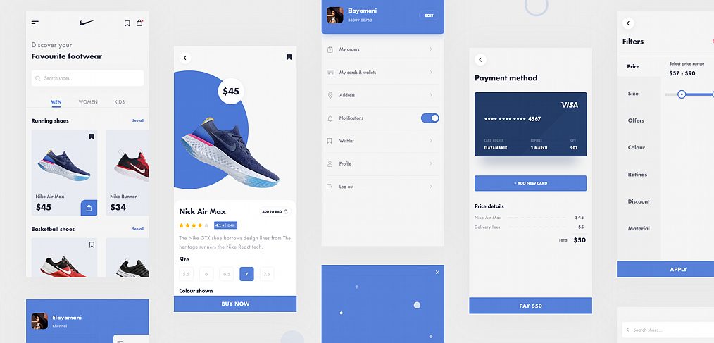 Nike app XD redesign