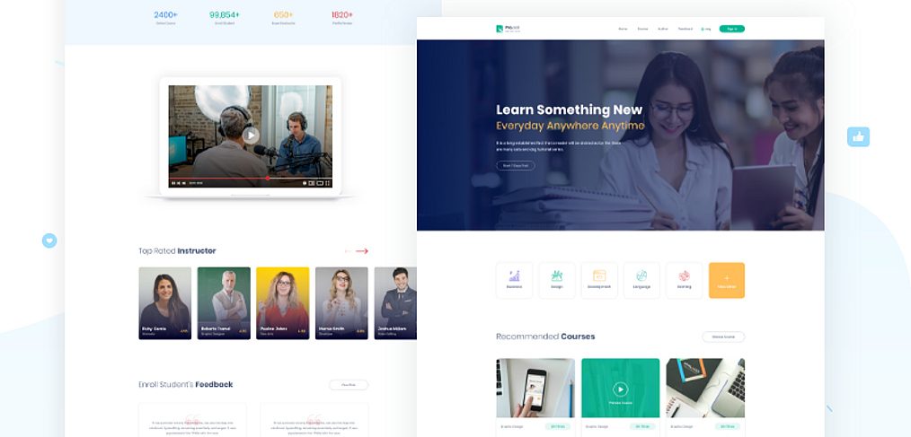 Online course XD website template