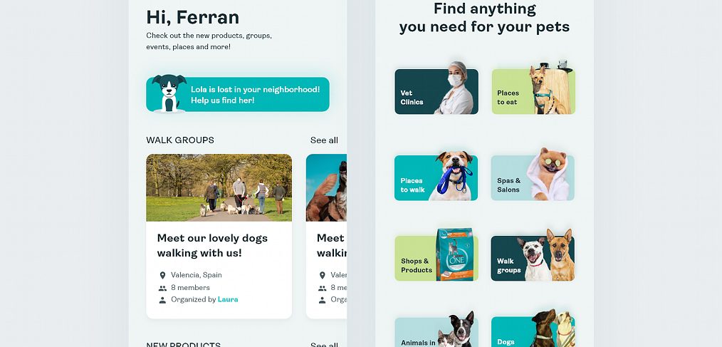 Pets care XD app template