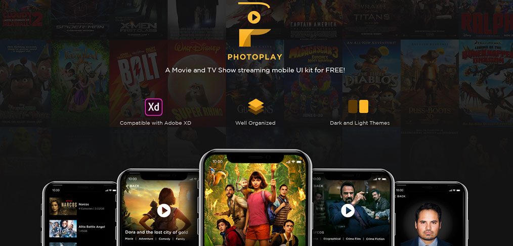 PhotoPlay - Movie XD Free ui kit